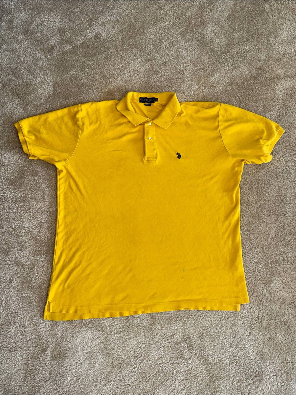 U.S. Polo Assn. Short Sleeve Polo Shirt Bright Yellow Men's XXL
